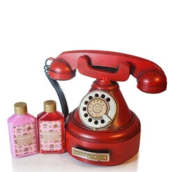 Cesta Baño Teléfono Rojo Metal